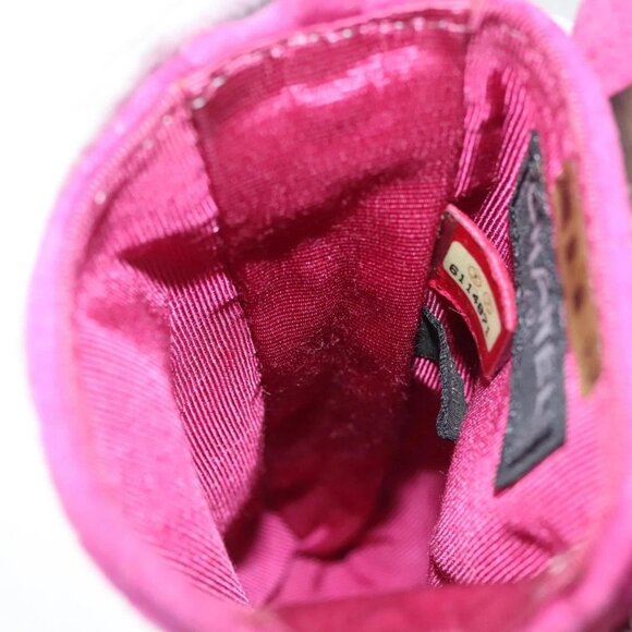 CHANEL Choco Bar Chain Shoulder Bag Suede Pink CC Auth 135452 - Picture 12 of 16